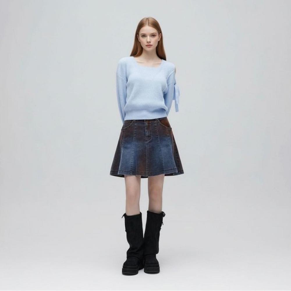 

Egoist Velvet Contrast Denim Mini Skirt Es1ds160 BZ/66
