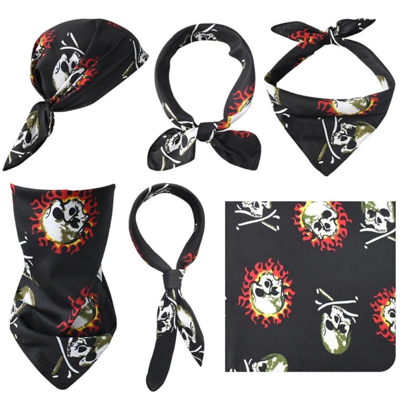 Hip Hop Tryckta Damhuvuddukar Fyrkantig Halsduk Bandana Handduk Hårscarfar