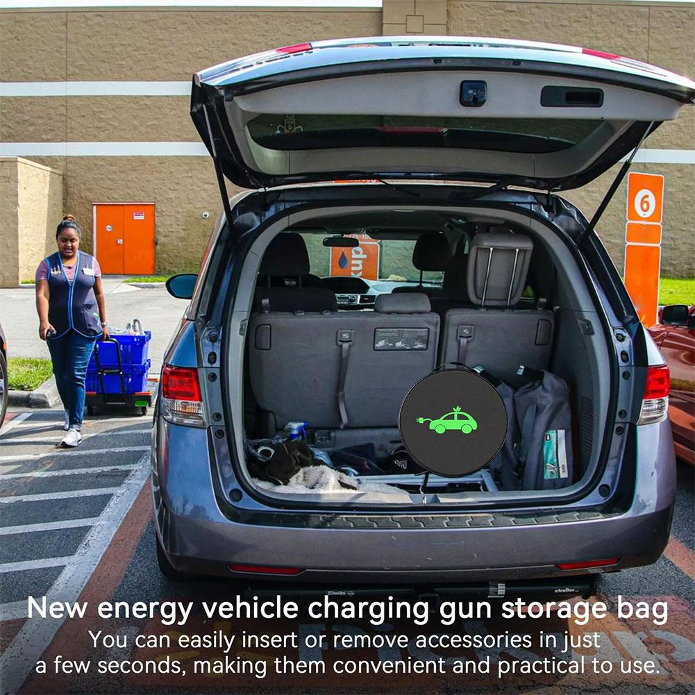 EV Cable Organizer Bag Electric Car Charger Box Charging Organizer Jumper Cable Bag Electric Vehicle Charging Gun Storage Bag
