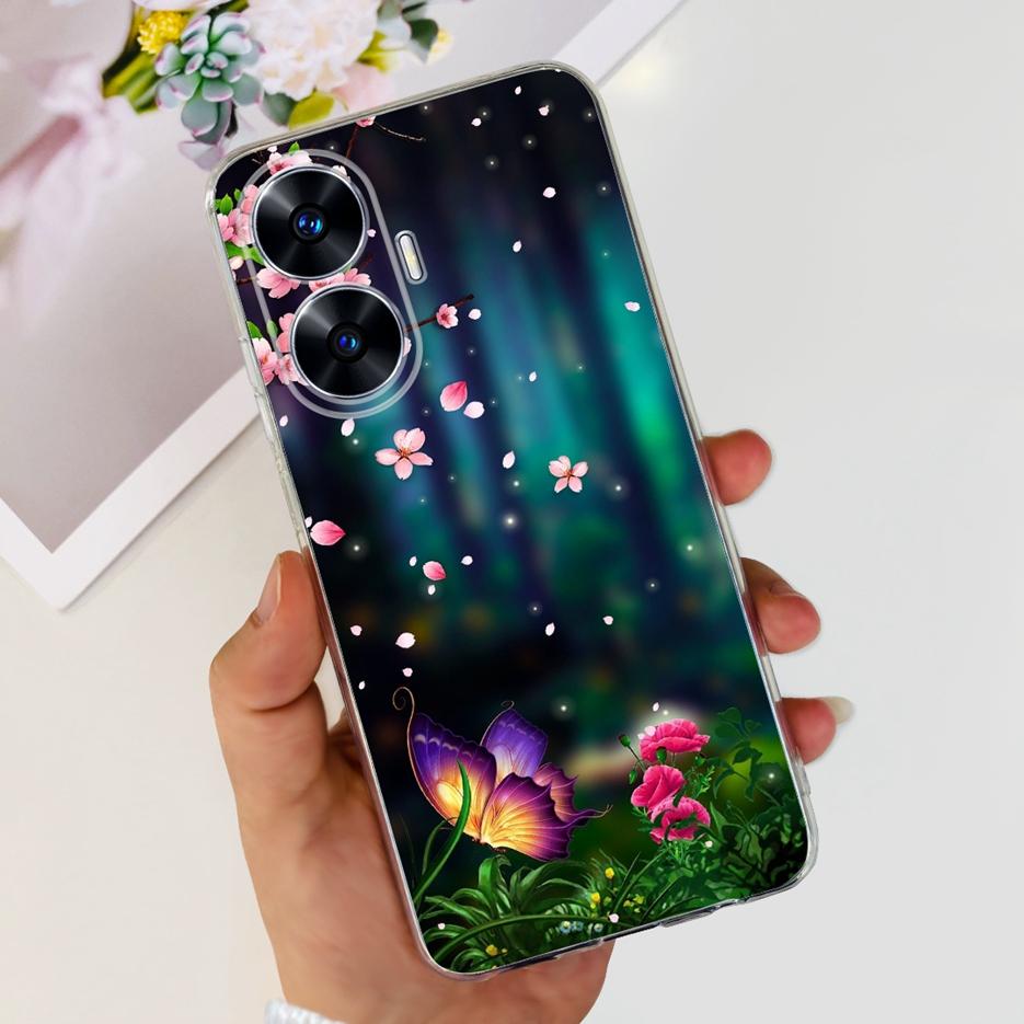 For Realme C55 4G Case RMX3710 Colorful Painted Cover Soft Slim Fundas Phone Case For Realme C55 C55 RealmeC55 Back Cover Bumper