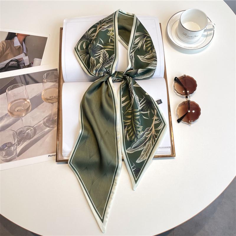 

Luxury Long Silk Scarf Female Print Thin Narrow Scarf Bag Hair Band Ribbon Scarfs Women Neckerchief One Size