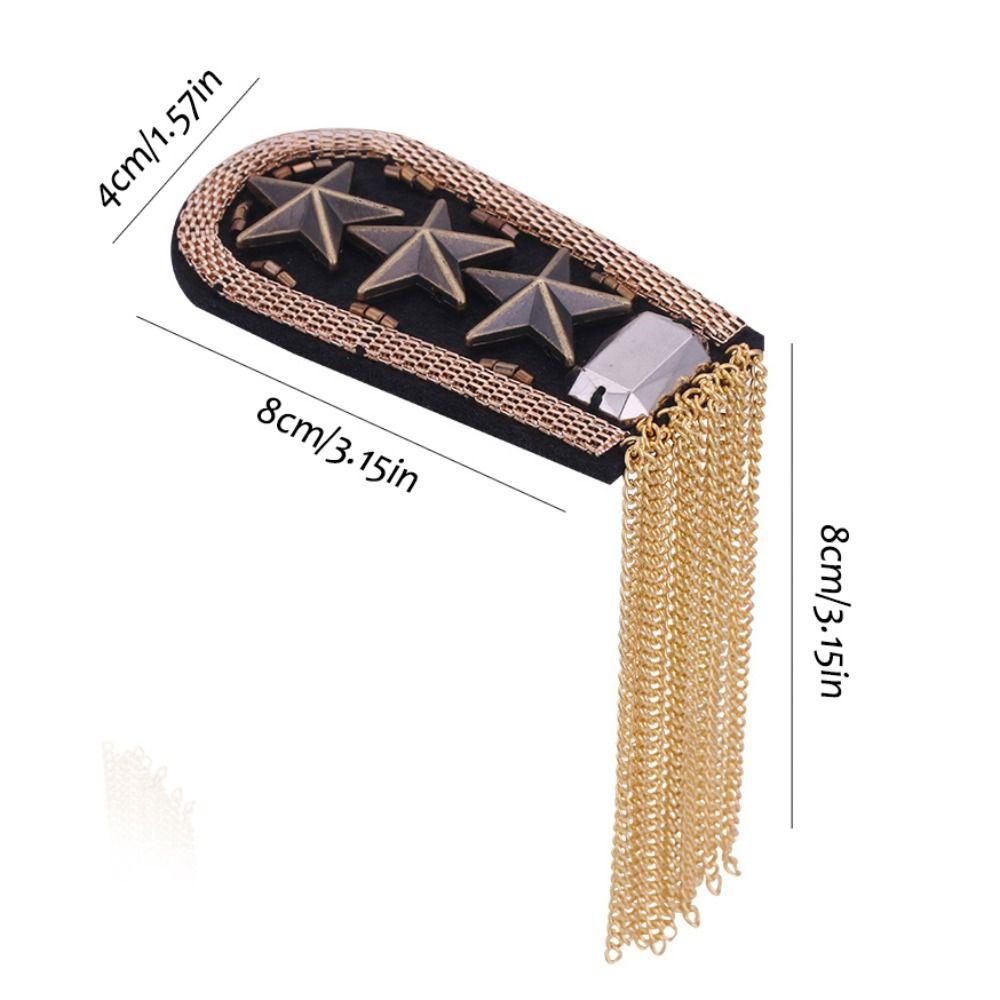 Punk Fringe Shoulder Mark Epaulet Star Shoulder Flash Retro Epaulette  Cosplay