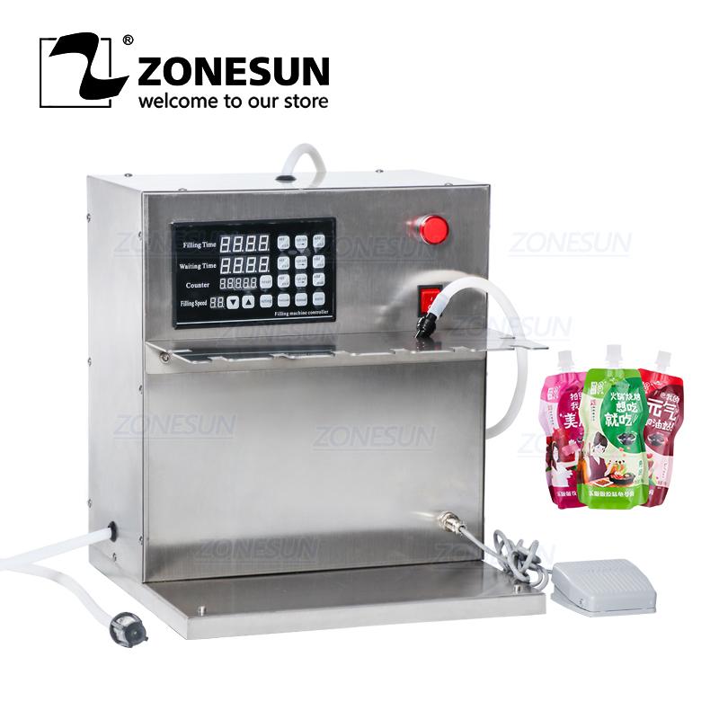 ZONESUN ZS-DFGB Electric Numerical Control Squeeze Spout Pouch Sachet Water Filling Machine Juice Soft Drink Dosing Filler 110 volts