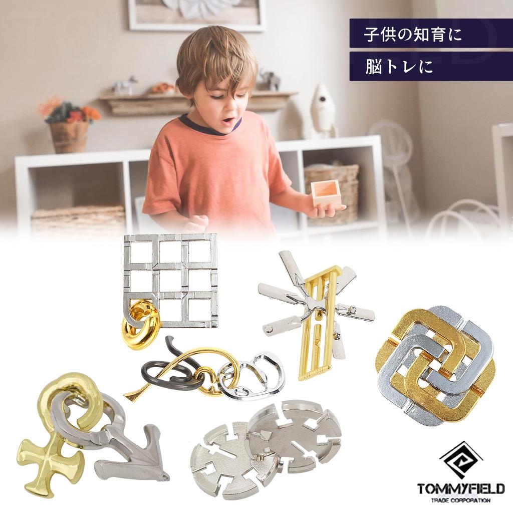 TOMMYFIELD Brain Teaser Ring for Adults and Kids, Different Difficulties, Puzzle, Brain Teaser Toy, Mystery Solving (Brain Teaser Ring) [Used]