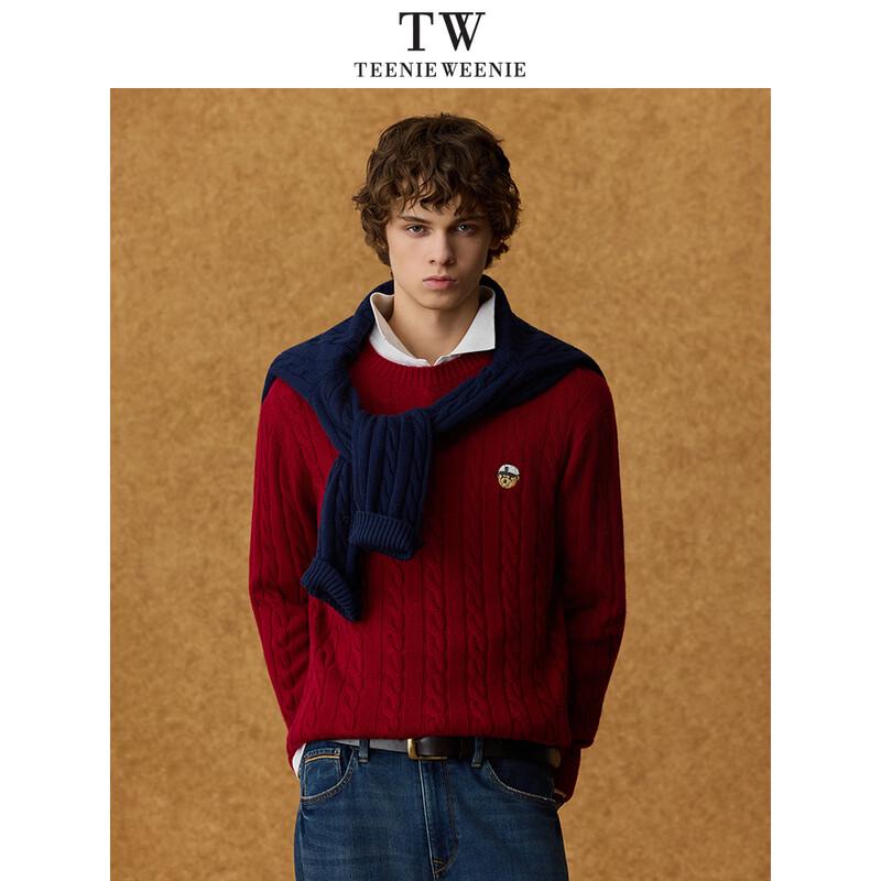 Teenie Weenie Men's Embroidered Cable Knit Sweater