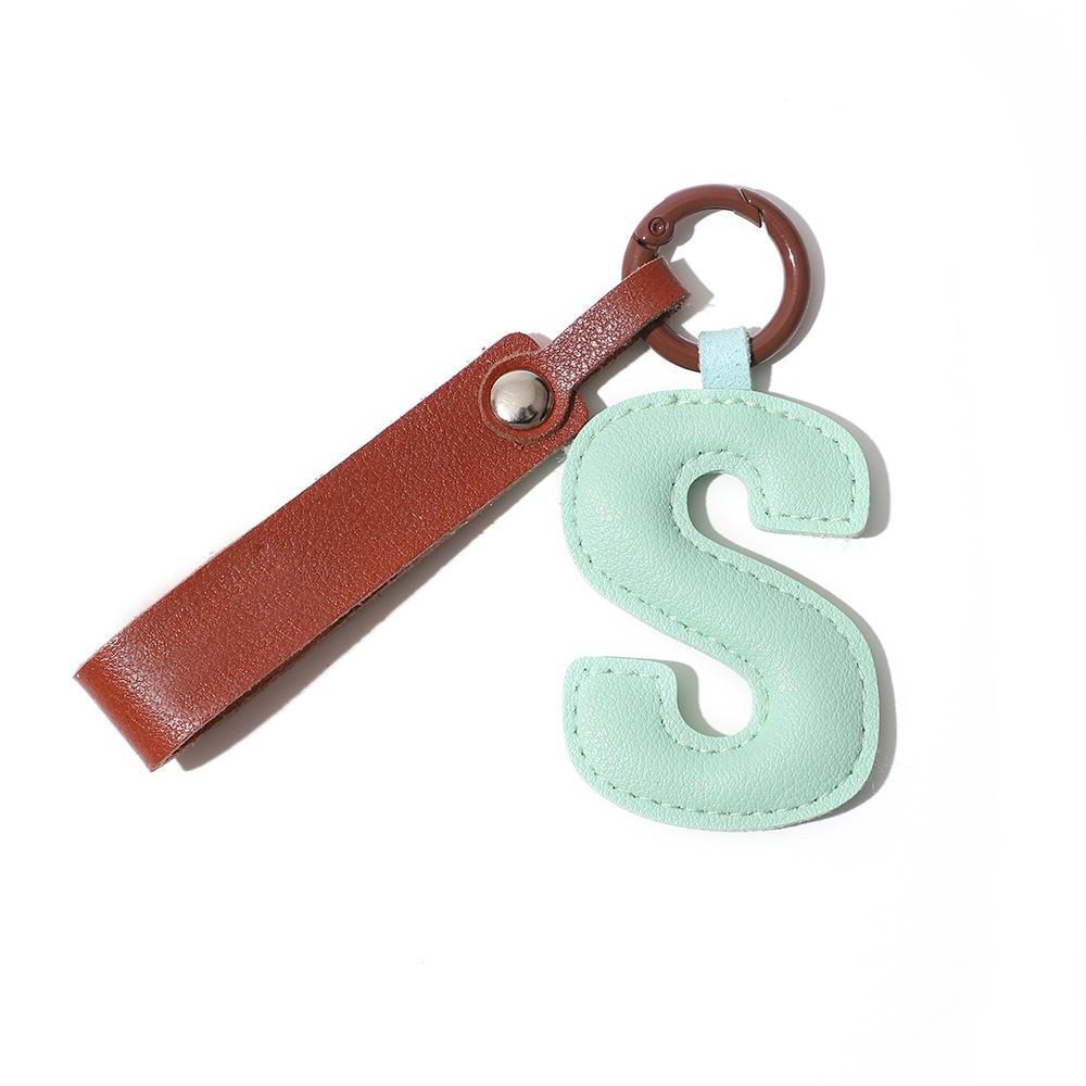 

26 Alphabet Leather Keychain Bag Pendant OPP Bag