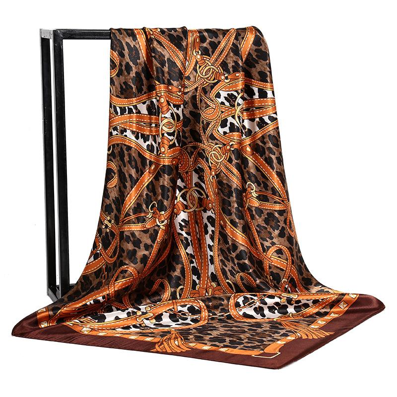 Europe And America Square Shawls Four Seasons Popular Silk Scarves Luxury Style Sunscreen Kerchief New Fashion 90X90CM Headcloth