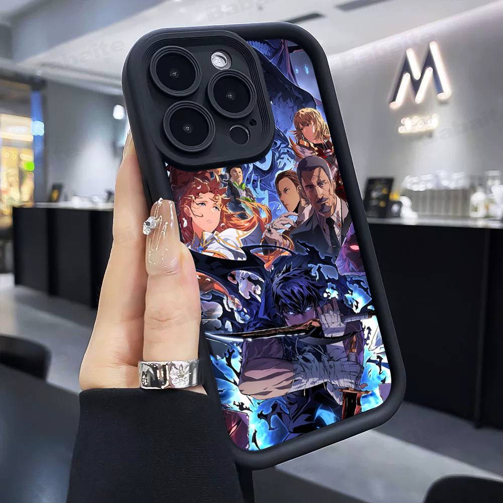 Popolare S-Solo L-Leveling Anime Custodia per Telefono Custodia per Telefono Per IPhone 17 16 15 14 13 12 11 Pro Max Plus Copertura Morbida Nera
