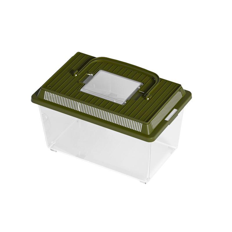 Przenośny plastikowy zbiornik do hodowli żółwi i ryb z pokrywką - mały/średni rozmiar