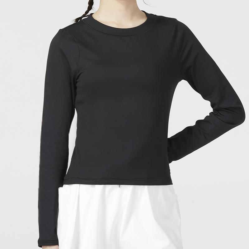 Under Armour Solid Color Sports Training Long Sleeve T-Shirt Women Tops Black 1376338-001