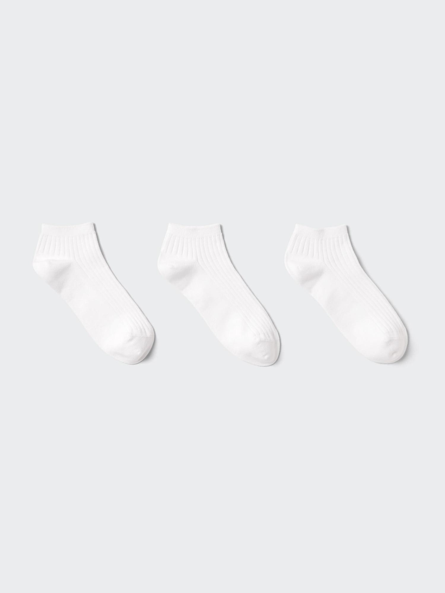 Uniqlo Япония Короткие носки 3 пары в рубчик 00 WHITE/2325