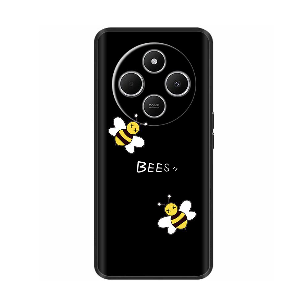 Luxury Painted Case For Redmi 14R 5G Soft Black Silicone Bumper Back Cover for Xiaomi Redmi 14R 14C Cases Funda Shockproof Shell