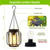 Solar Lanterns Outdoor Waterproof Metal Hanging Lights with Hooks Auto On/Off Warm Lighting for Porch Garden Yard Pathway Patio Landscape Decor