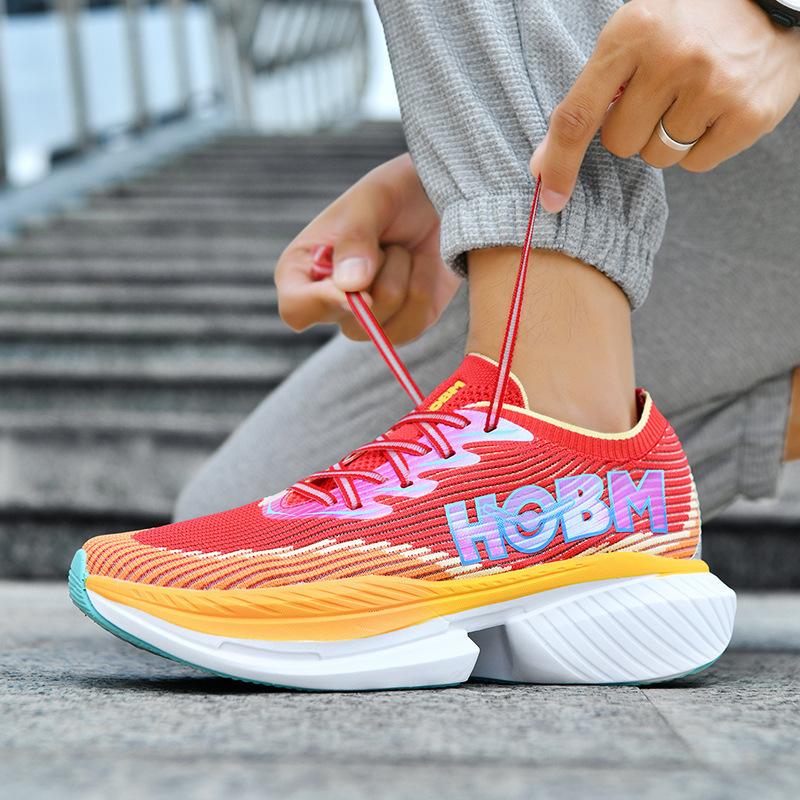 New breathable mesh sneakers fashionable men's platform running trendy shoes marathon jogging outdoor large size men's shoes