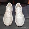 New Shoes for Men Genuine Leather Casual Shoes Trend Striped Flat Skateboard Shoes Street Cool White Sneakers