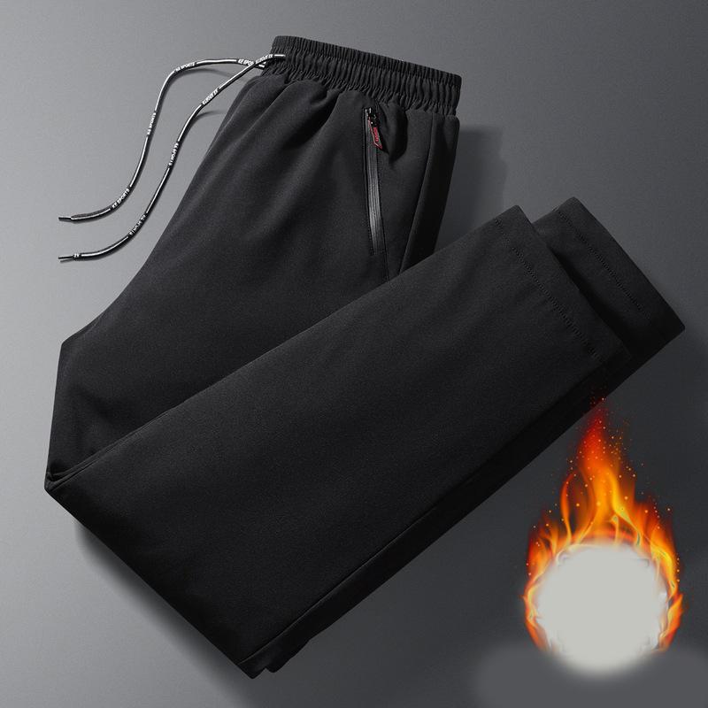 

Мужские ветрозащитные теплые плюшевые хлопковые брюки на шнуровке для осени и зимы M