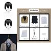 Vivid Dazai Osamu Cosplay Costume Set Wig Trench Coat Bungo Stray Dog Halloween Carnival
