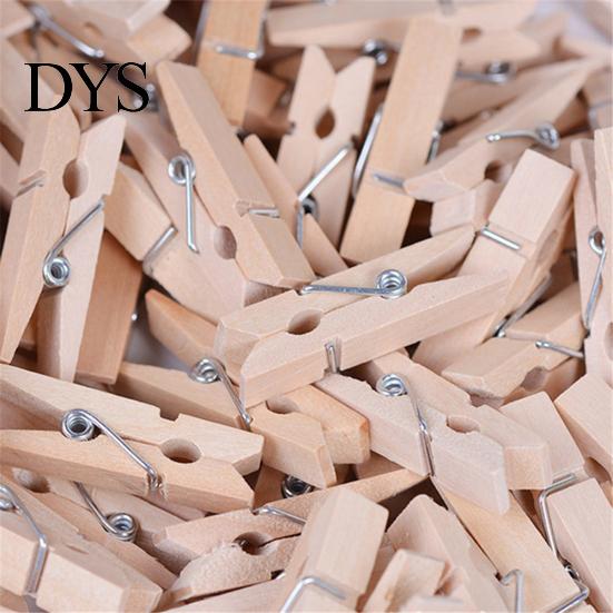 50Pcs Wooden Mini Unpainted Note Photo Clip Peg Clothespin DIY Party Supplies
