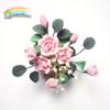 1/12 Mini Clay Rose Potted Plant Miniature Simulation Flower Accessories Model for House Decoration Micro Landscape