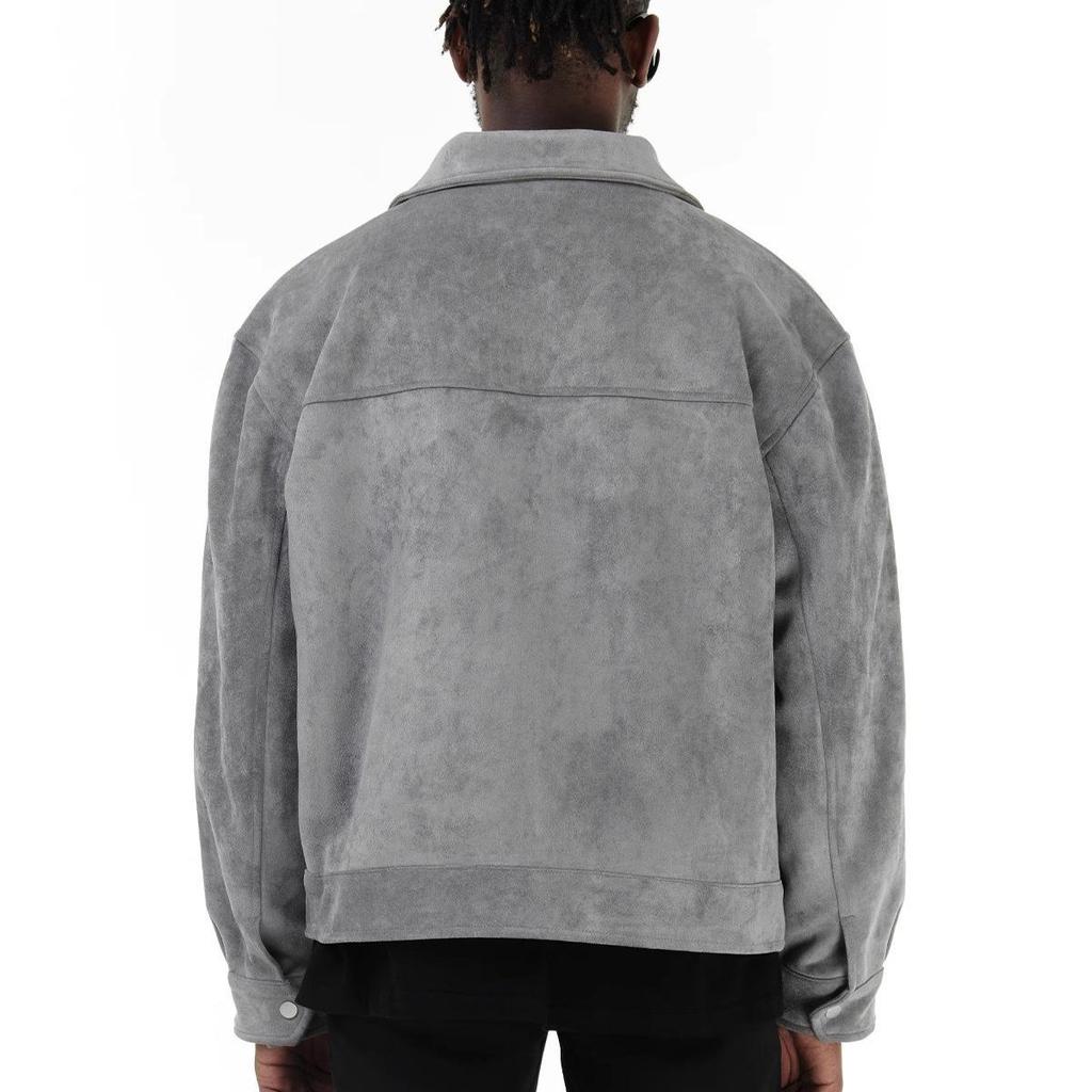 European & American High Street Deerskin Velvet Jacket: Unisex, Trendy Outerwear with Zipper and Large Pockets