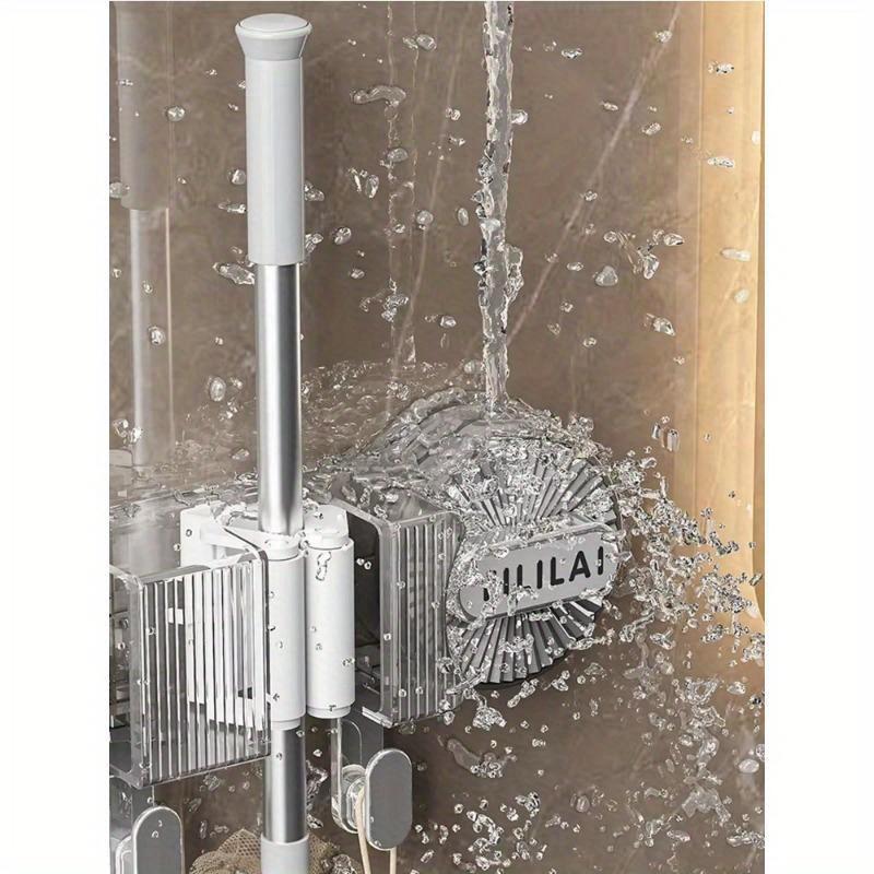 Suction Cup Mop Clamp Wall Hanging Bathroom Broom Hanger Hook Non Punching Toilet Snap Artifact Mop Clip Rack Storage Shelf