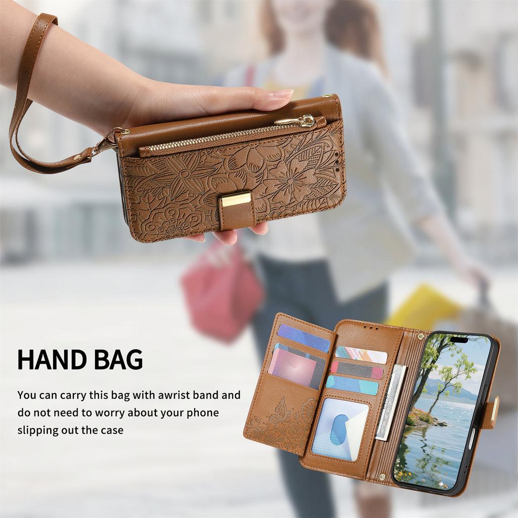 Floral Leather Wallet Case for Honor 400/400 Lite/400 Pro/X60 Pro/X9C/X9b/X50...Vintage All-in-One Card Holder w/Stand, Magnetic Closure & Wrist Strap