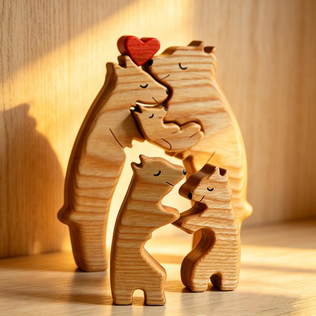 Art Puzzles Free Custom Wooden Bear Home Puzzles Custom Name Warm Gifts Anniversary Birthday Gifts Christmas Home Decor Ornament