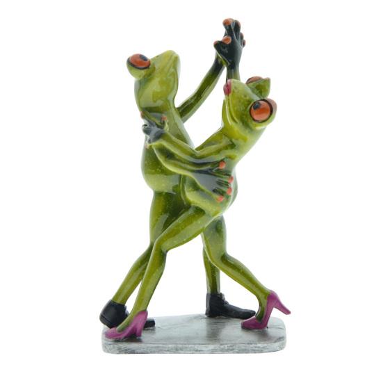 Waltzing Couple Frog Figurine Dancing Drinking Frog Statue Resin Animal Sculpture Home Office Indoor