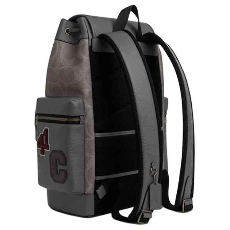 Coach Sprint 29 Monogram Patchwork Leather And Fabric Backpack Large Men Backpack Gray Copper CCG03-QBGRM