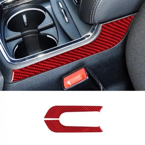 2x Glossy Red Carbon Fiber Car Cup Holder Side Decoration For Charger 15 16 17