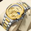 2025 Luxury Watch Men Business Fashion Waterproof Stainless Steel Chronograph Moon Phase Quartz Wristwatch Male Clock