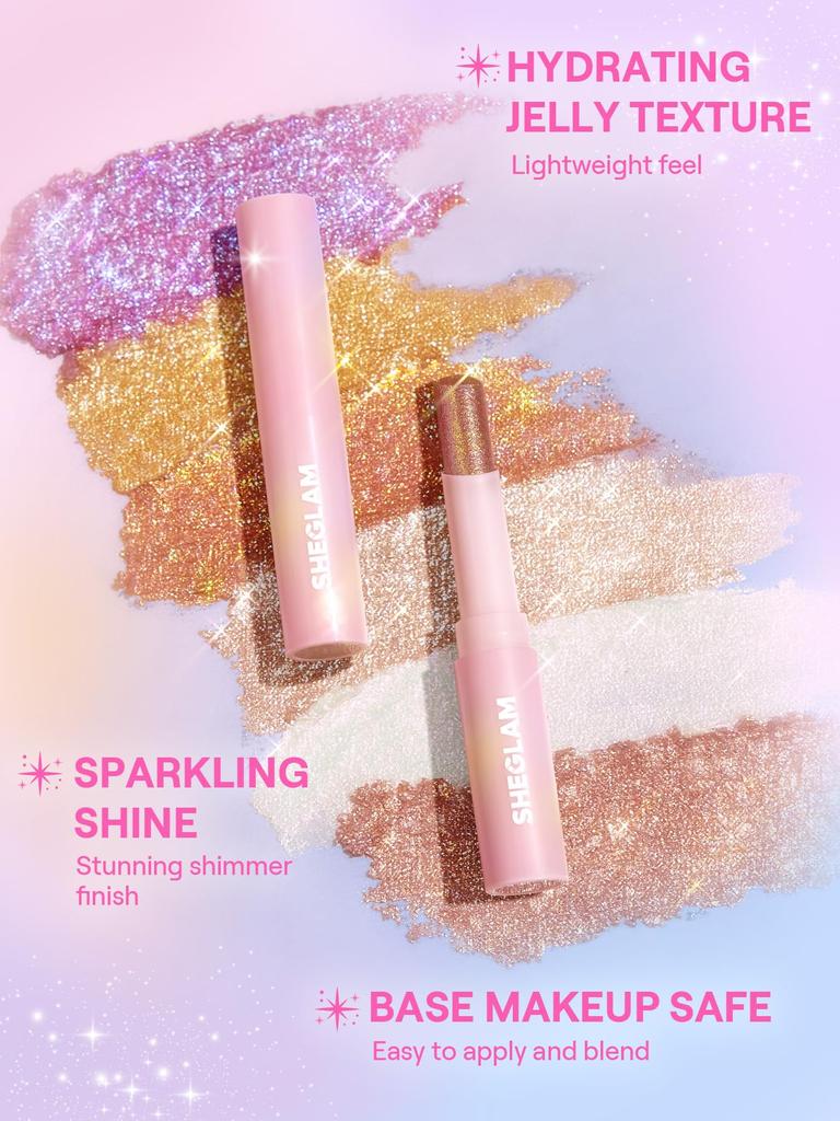 SHEGLAM Jelly Eyeshadow Single Highly Wear Fuchsia Fun Stick, Multi-Purpose, Eyeshadow, Long-Lasting, Pigmented, Portable, 24-Hour -