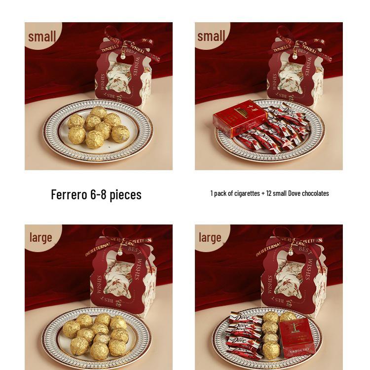 Creative Wedding Favor Candy Gift Box Set with Thank You Bag
