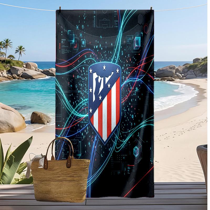 Atletico Madrid Printed Beach Towel Quick Dry Soft TowelPortable Large Rectangular Beach Blanket for Travel Swimming Pool