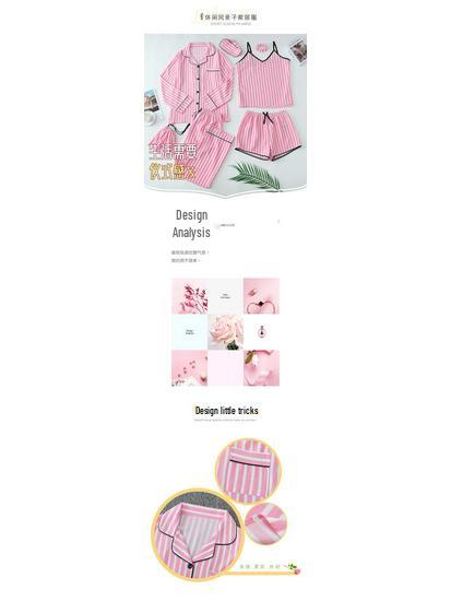 Four Seasons Damen Bubble Crepe Baumwoll-Pyjama-Set - Tanktop & Shorts, Sieben Teile.