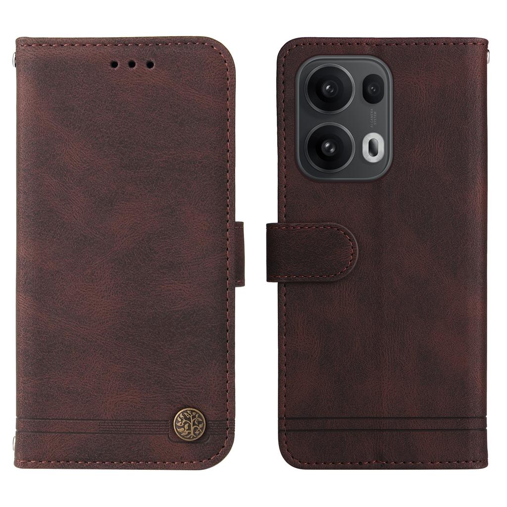 For Oppo Reno14 Pro 5G (China)/Oppo Reno13 Pro 5G/Oppo Reno14 Pro 5G (Global) Leather Wallet Cases Skin Touch Phone Cover Stand with Strap
