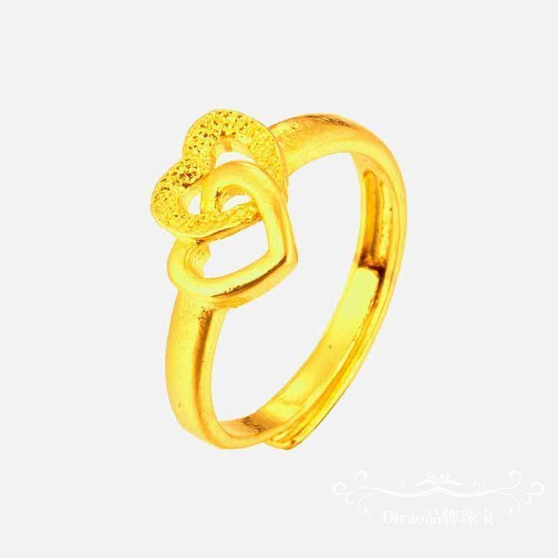 Adjustable Gold-Plated Vietnamese Sand Flower Ring for Women