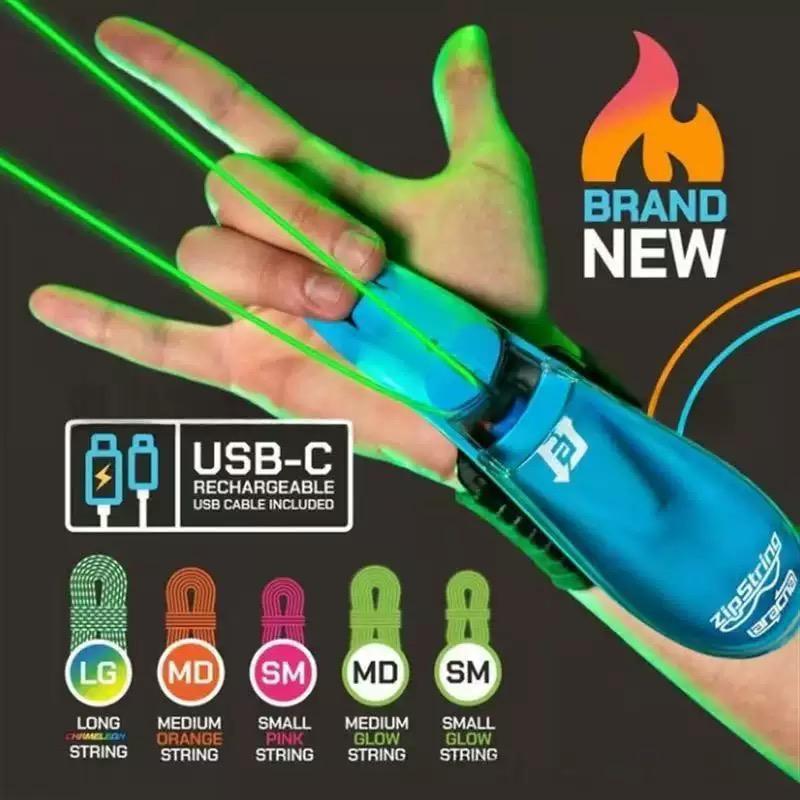 Automatischer Einzug Spinnenseide Handgelenk-Launcher, Leuchtender Schnur-Schießer USB-Aufladung Cosplay-Spielzeug