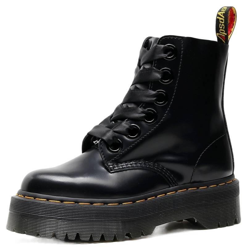 Botas Martin plataforma moda botas mujer, Botas cortas mujer británicas cordones muffin máquina