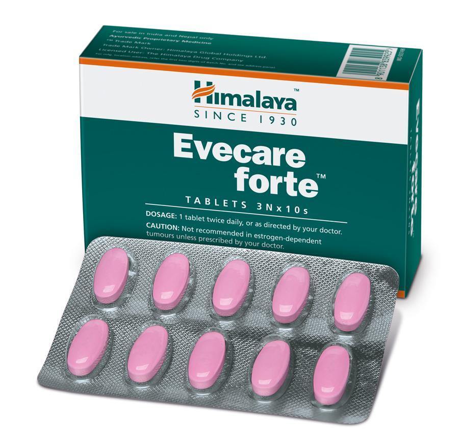 Himalaya Evecare Forte Women’s Wellness Support Ayurvedic Tablets 10 X 3 Stripe for Daily Care - Total 30 Tablets