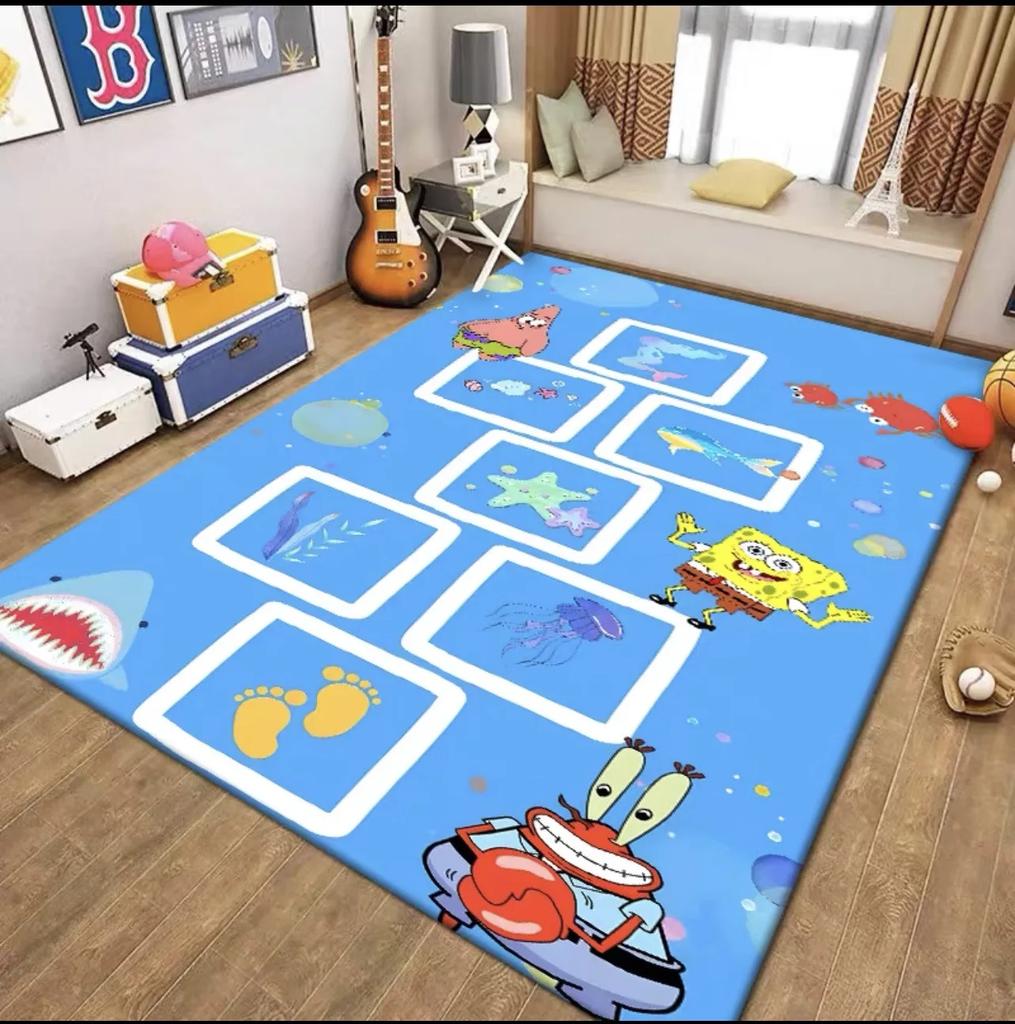 Cartoon Hopscotch Carpet Non-Slip Children's Room Study Table and Chair Mat Kindergarten Play Floor Mat Home Decoration