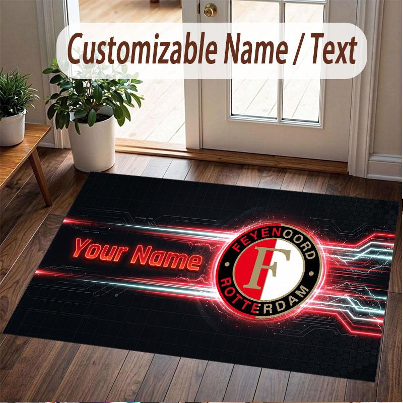 Tappeto Personalizzato Modello Feyenoord Stampa Nome Testo Morbido Antiscivolo Tappeto per Pavimento per Casa Decorazione Interna