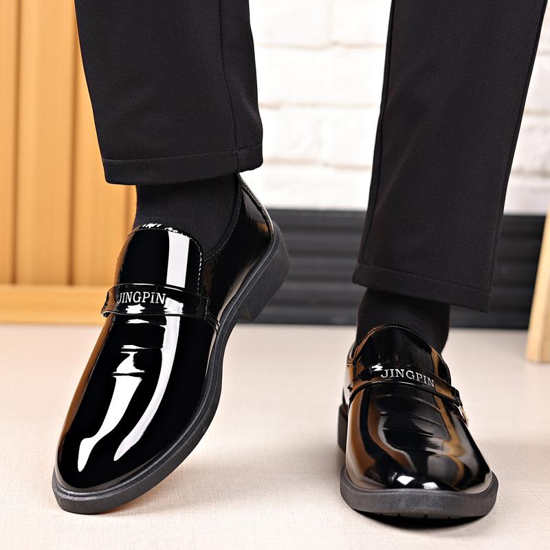 Business casual shoes for men, spring and summer breathable flat shoes, banquet gowns, formal wear, leather shoes for men