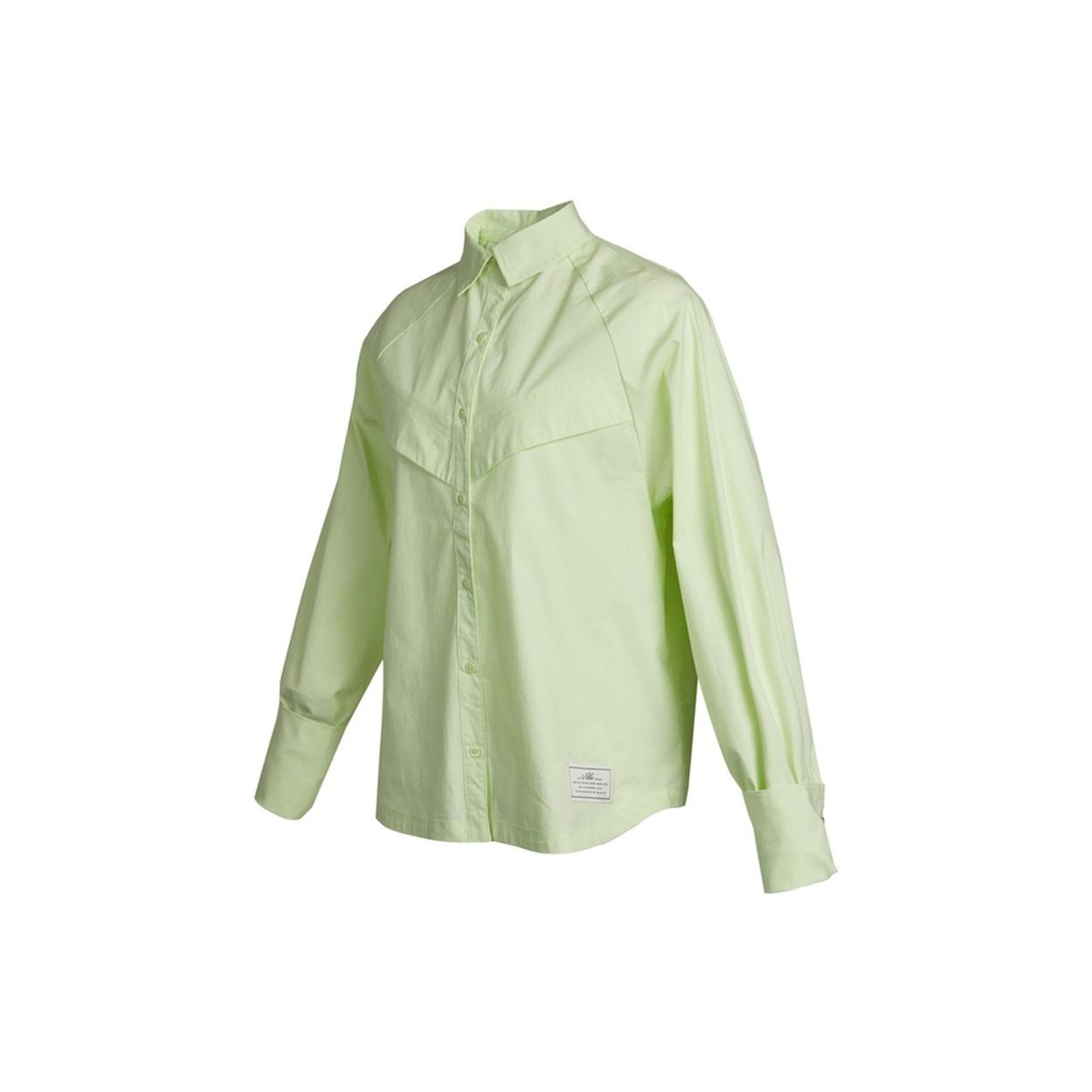 (WMNS) Nike Sportswear Icn Clsh Wvn Ls Top Causual Sports Ventilate Long Sleeve Shirt Green Yellow Women s DD5051-303 S