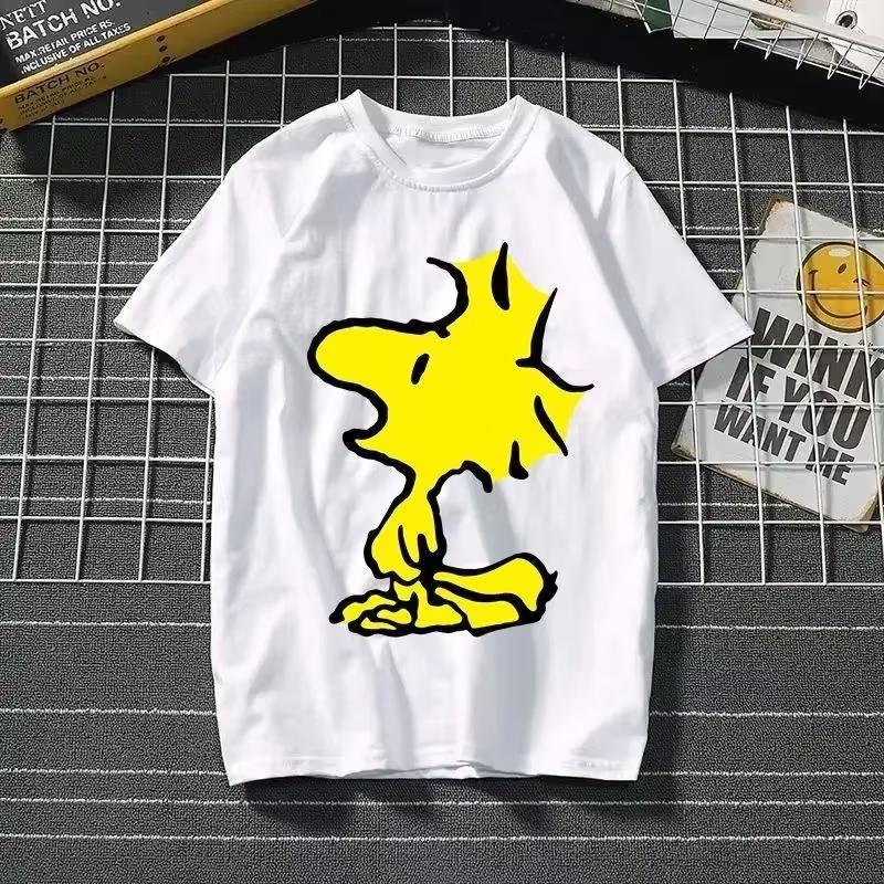 2025 New Summer Snoopy T Shirt Cartoon Short Sleeved Tees Tops Harajuku Tshirt Women Streetwear Pullover Clothes Men's Clothing
