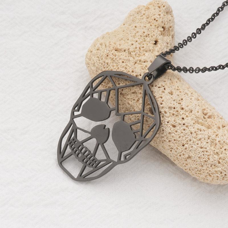 Trendy Gothic Hip-Hop Hollow Skull Necklace Accessories 60CM