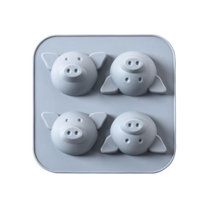 4 Even pig shape silicone cake mold rice cake mold steam cake mold baking tool handmade soap mold