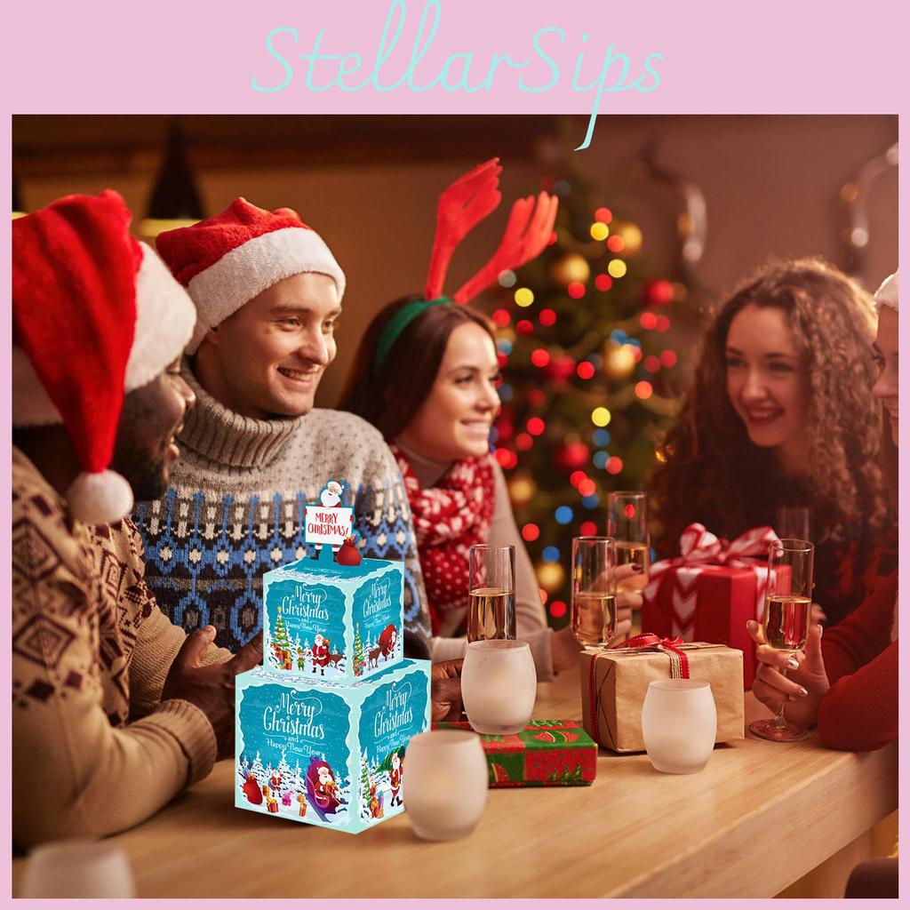 Christmas Holiday Party Decor Cardboard Double Layer Santa Gift Box Box Money