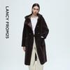 LANGZI Wang Churan Style Hooded 100% Wool Long Coat