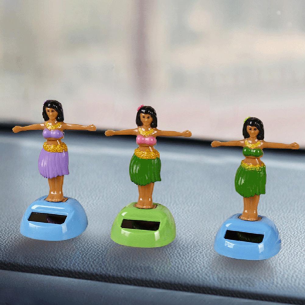 Car Decoration Dancing Doll Car Accessories Solar Power Toy Shaking Head Hawaii Swinging Animated Girl Car Ornament Car-styling